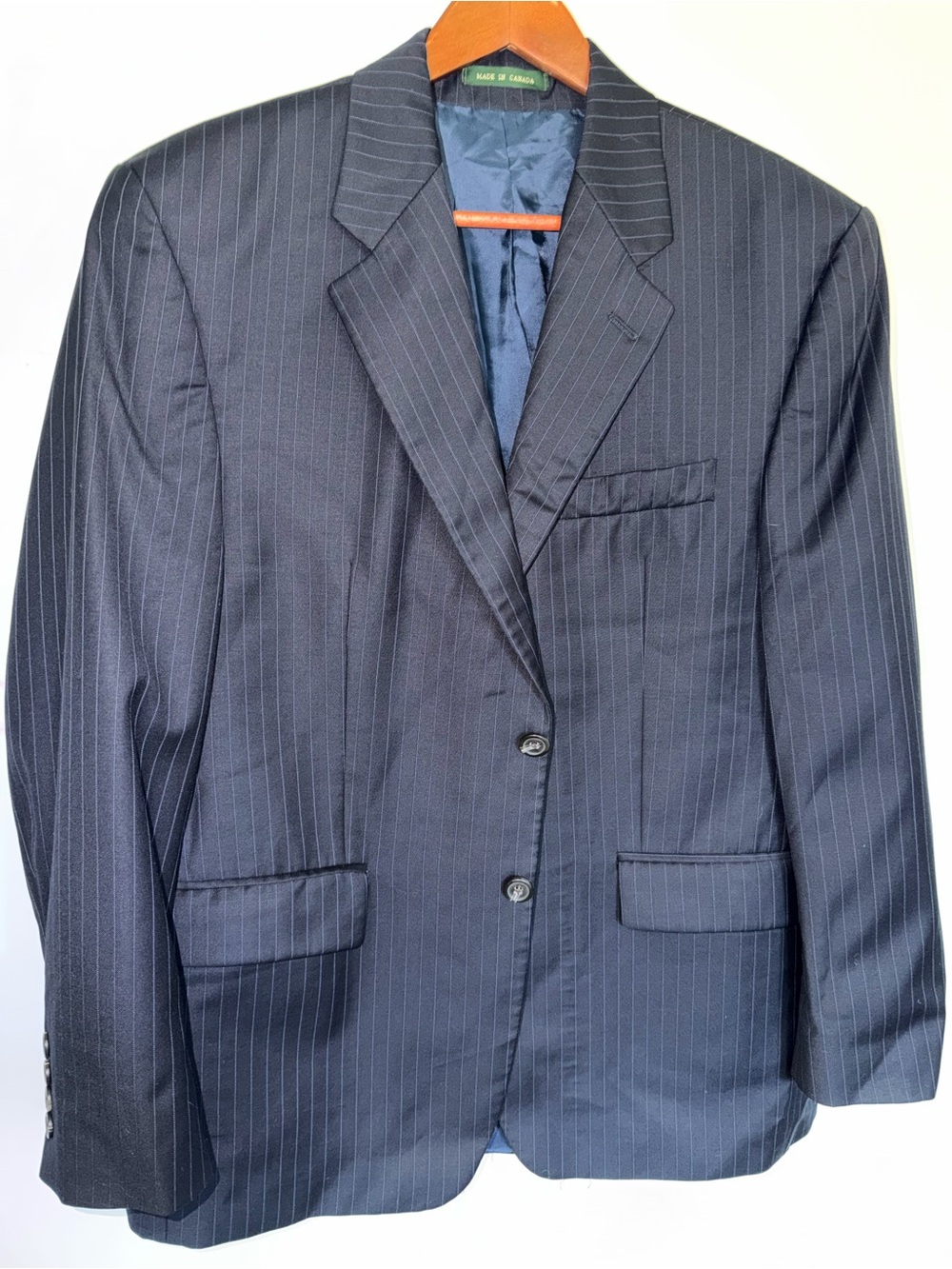 Lauren Ralph Lauren Men's Navy Pinstripe Suit Jacket - Classic Two-Button Blazer